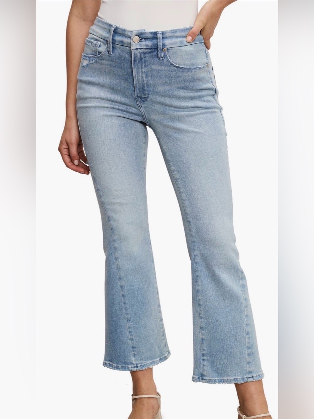 NWT Good American Good Legs Crop Mini Boot